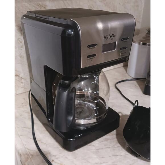 Mr. Coffee 12-Cup Programmable & Clock Coffee Maker Stainless Steel & Black used - Picture 2 of 7